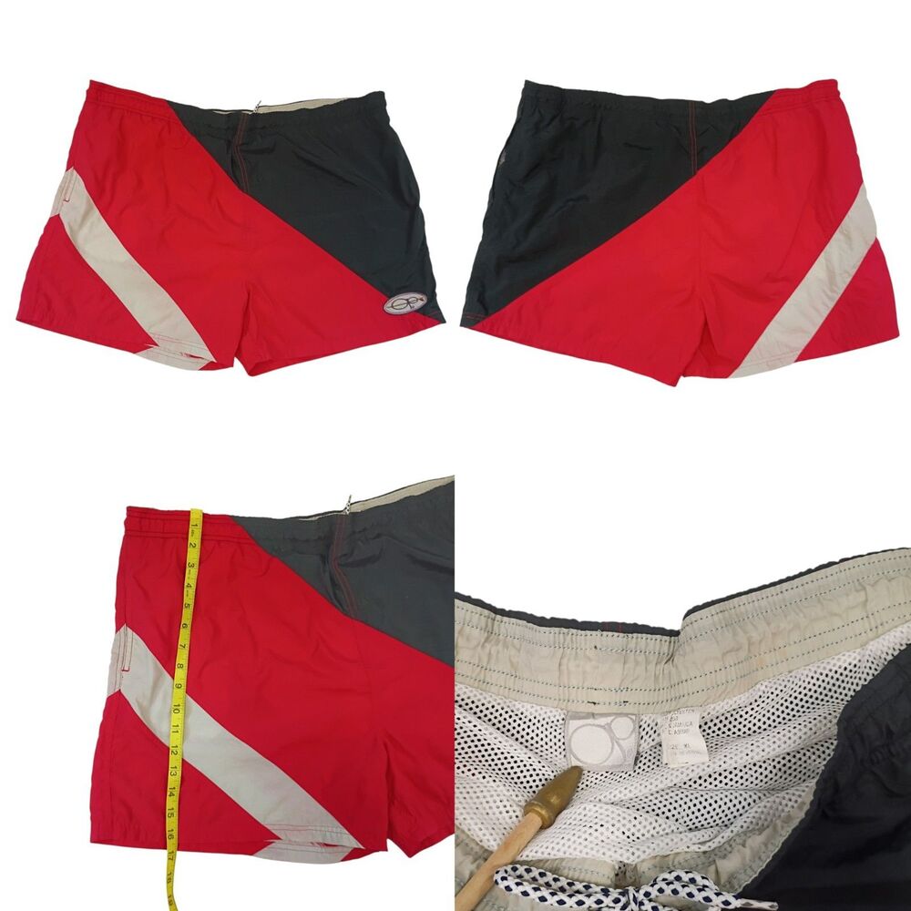 Vintage Ocean Pacific Op Swim Trunks Board Shorts Draw String Lined Mens XL 80s